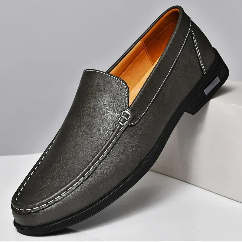 Men's Loafer Genuine Italian Leather Slip-On Durable Sole
