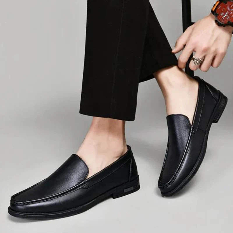 Men's Loafer Genuine Italian Leather Slip-On Durable Sole
