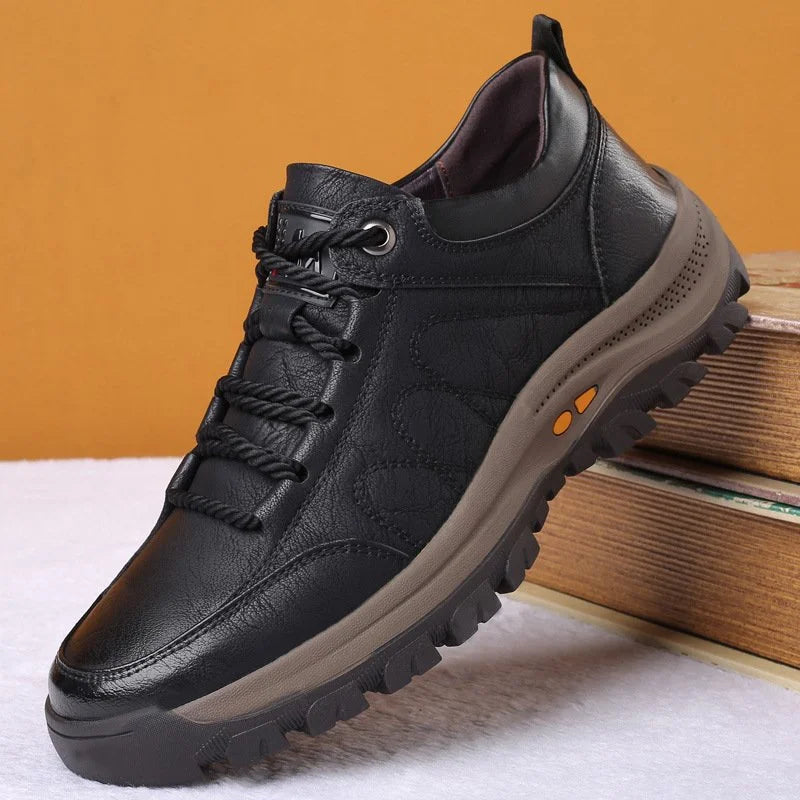 Men's Loafers Full-Grain Leather Hand-Stitched Anti-Slip Rubber Sole