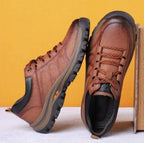 Men's Loafers Full-Grain Leather Hand-Stitched Anti-Slip Rubber Sole