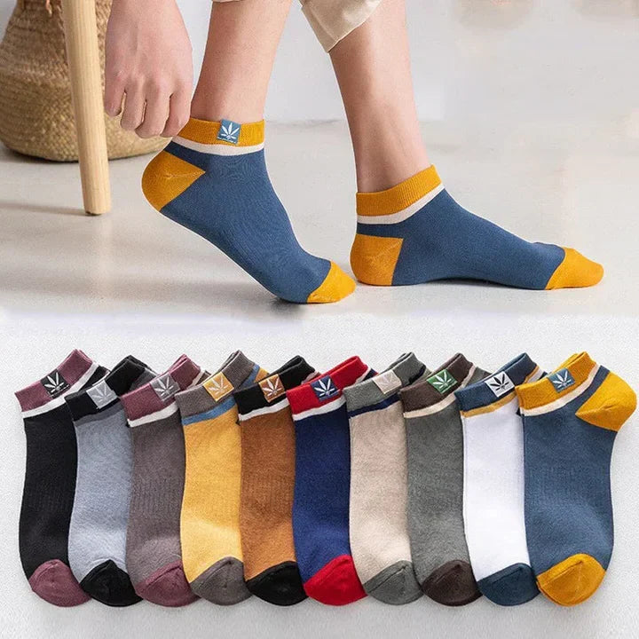 Men's Low-Cut Ankle Socks Moisture-Wicking Cotton Blend 20 Pairs