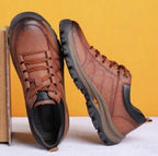 Men's Orthopedic Shoes Three-Arch Support Cowhide Upper & Rubber Sole