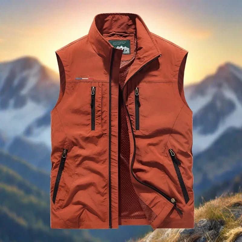 Men's Outdoor Vest Breathable & Water-Repellent Five Pockets