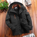 Men's Padded Fleece Jacket Hooded Multi-Pocket Wind-Resistant