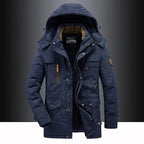 Men's Parka Jacket Quilted Insulated Hood With Fur Trim