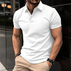 Men's Polo Shirt Breathable Cotton Nylon Blend Wrinkle Resistant