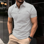 Men's Polo Shirt Breathable Cotton Nylon Blend Wrinkle Resistant