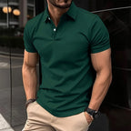 Men's Polo Shirt Breathable Cotton Nylon Blend Wrinkle Resistant