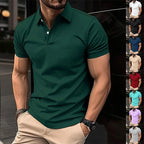 Men's Polo Shirt Breathable Cotton Nylon Blend Wrinkle Resistant