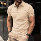 Men's Polo Shirt Breathable Cotton Nylon Blend Wrinkle Resistant