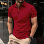 Men's Polo Shirt Breathable Cotton Nylon Blend Wrinkle Resistant
