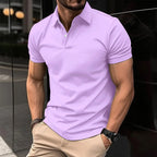 Men's Polo Shirt Breathable Cotton Nylon Blend Wrinkle Resistant