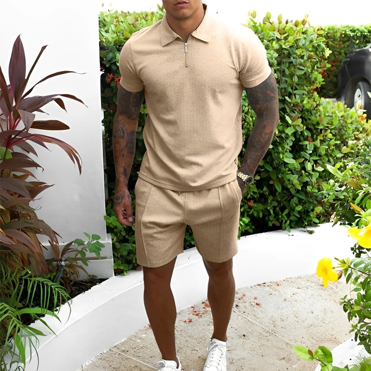 Men's Polo & Shorts Set Breathable Lightweight