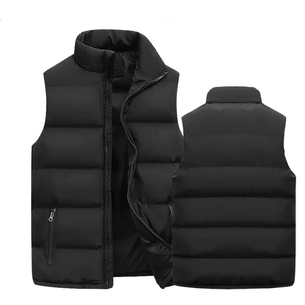 Men's Puffer Vest Sleeveless Water Repellent Zippered Pockets