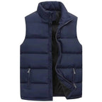 Men's Puffer Vest Sleeveless Water Repellent Zippered Pockets