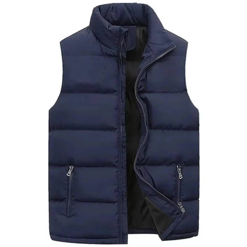 Men's Puffer Vest Sleeveless Water Repellent Zippered Pockets