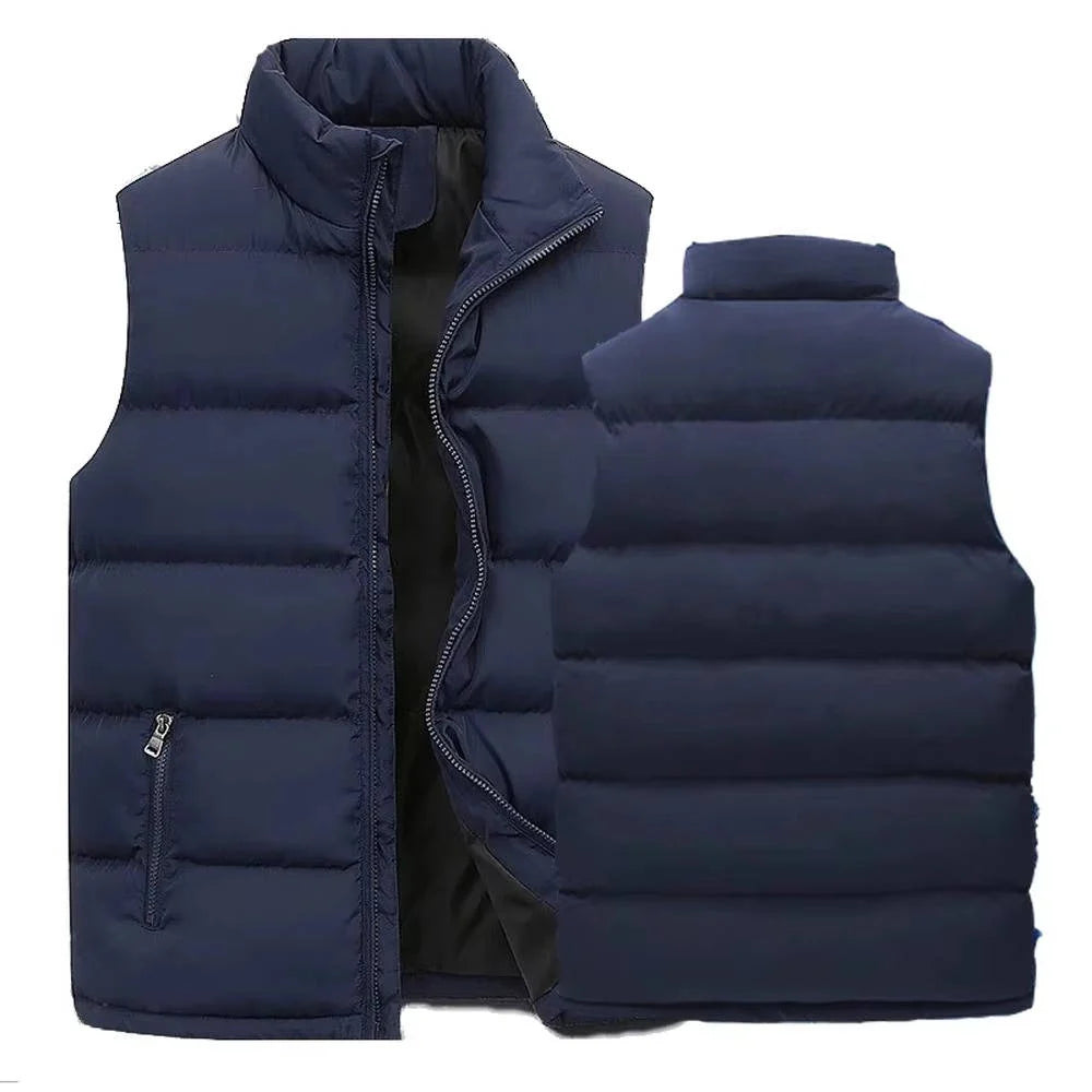 Men's Puffer Vest Sleeveless Water Repellent Zippered Pockets