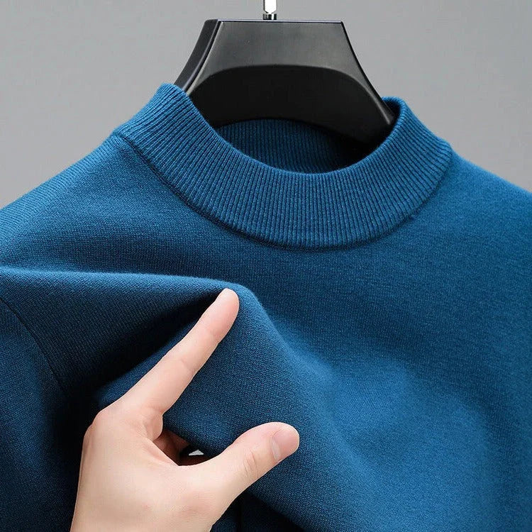 Men's Pullover Sweater Soft Knit Ribbed Hem