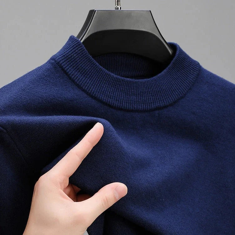 Men's Pullover Sweater Soft Knit Ribbed Hem