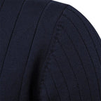 Men's Quarter Zip Sweater Ribbed Knit Adjustable Zip