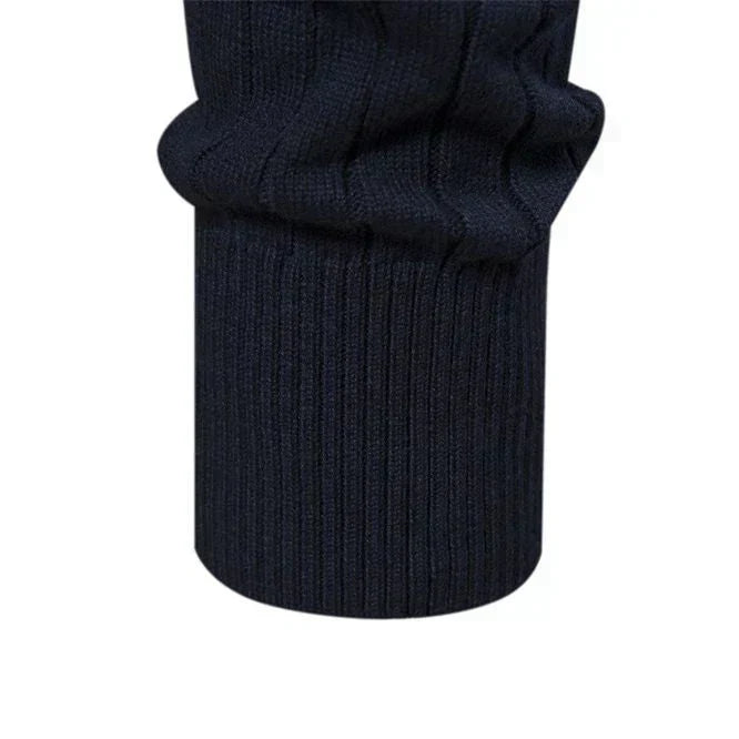 Men's Quarter Zip Sweater Ribbed Knit Adjustable Zip