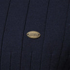 Men's Quarter Zip Sweater Ribbed Knit Adjustable Zip