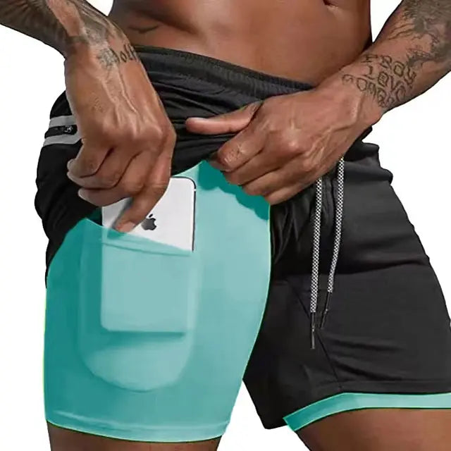 Men's Running Shorts Double Layer Compression Liner