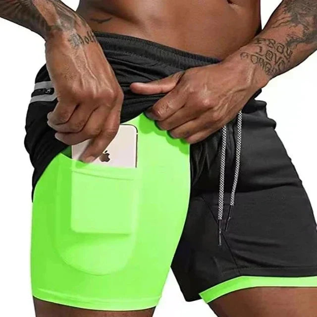 Men's Running Shorts Double Layer Compression Liner