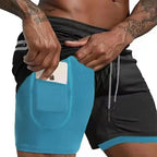 Men's Running Shorts Double Layer Compression Liner
