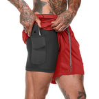 Men's Running Shorts Double Layer Compression Liner