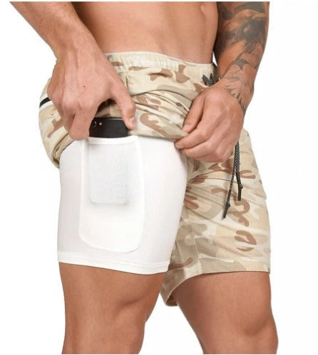 Men's Running Shorts Double Layer Compression Liner