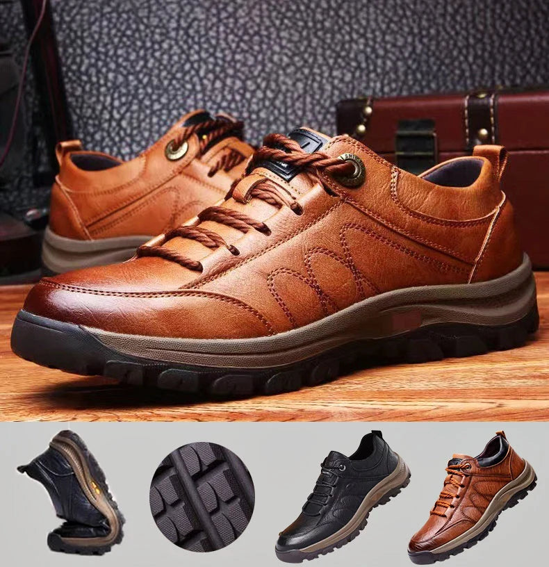 Men's Shoes Handmade Leather Ergonomic Insole & Non-Slip Sole