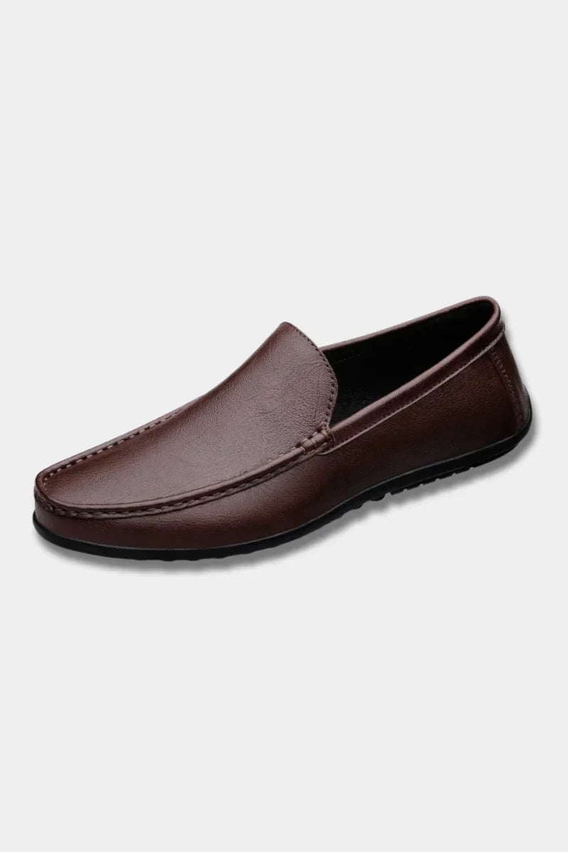 Men's Slip-On Shoes Breathable Genuine Leather Massage Insole