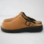Men's Slippers Genuine Leather Removable Orthotic Insoles