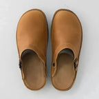 Men's Slippers Orthotic Leather Removable Insoles