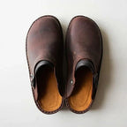 Men's Slippers Orthotic Leather Removable Insoles