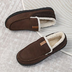 Men’s Slippers Synthetic Wool Warm Loafer Machine Washable