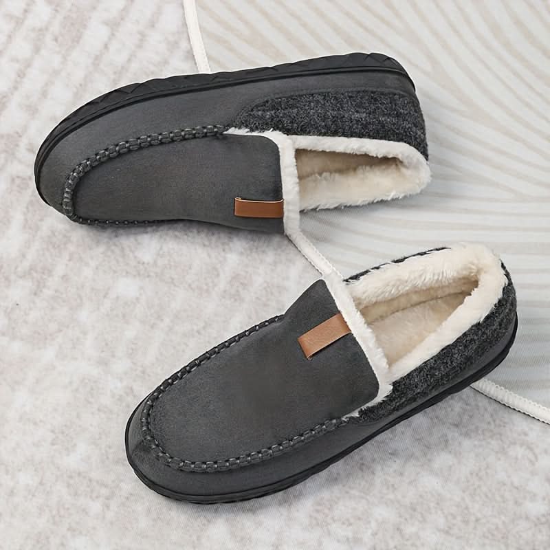Men’s Slippers Synthetic Wool Warm Loafer Machine Washable