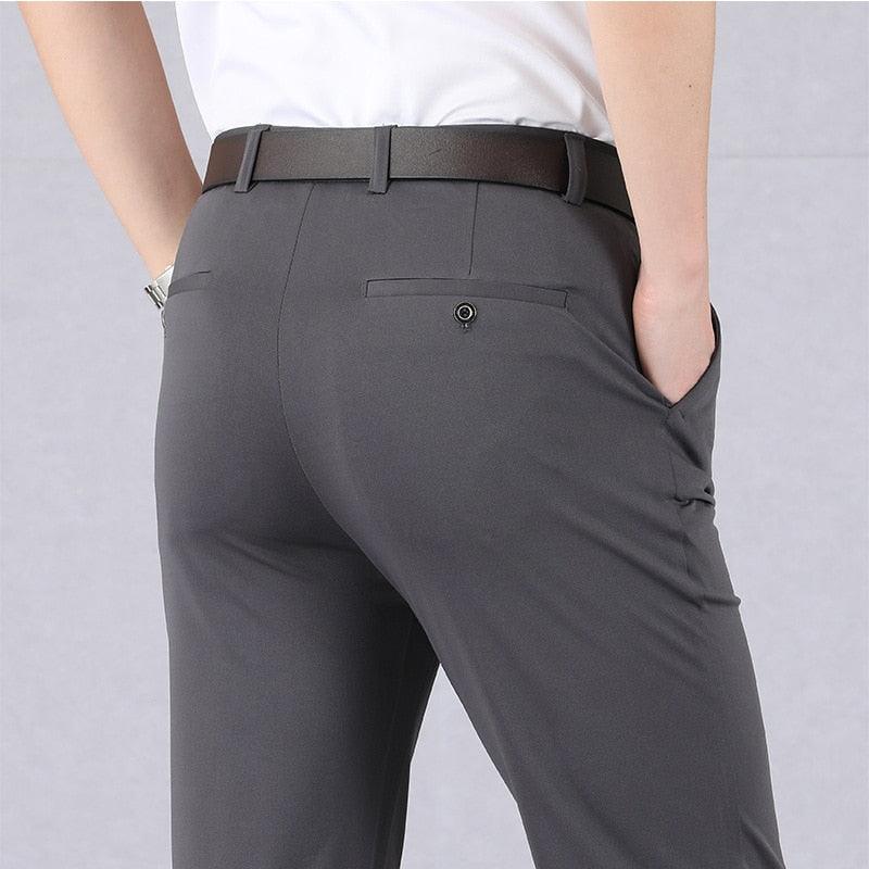 Men's Stretch Trousers Slim Fit & Breathable Cotton Blend