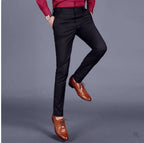 Men's Stretch Trousers Slim Fit & Breathable Cotton Blend