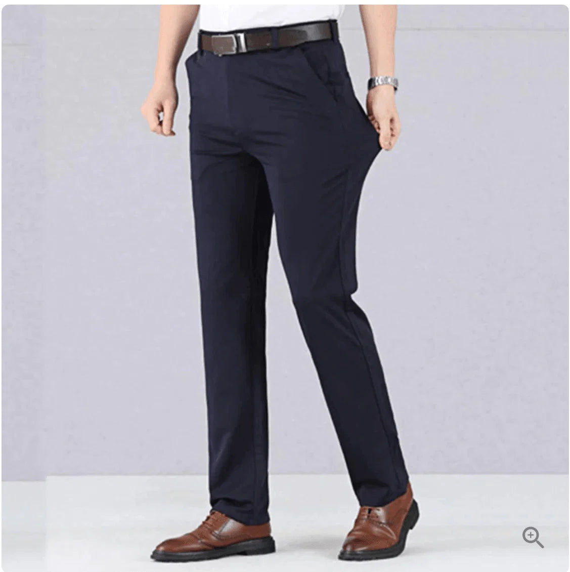 Men's Stretch Trousers Slim Fit & Breathable Cotton Blend