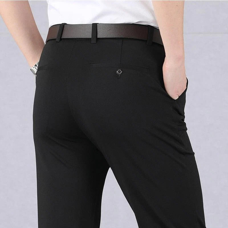 Men's Stretch Trousers Slim Fit & Breathable Cotton Blend