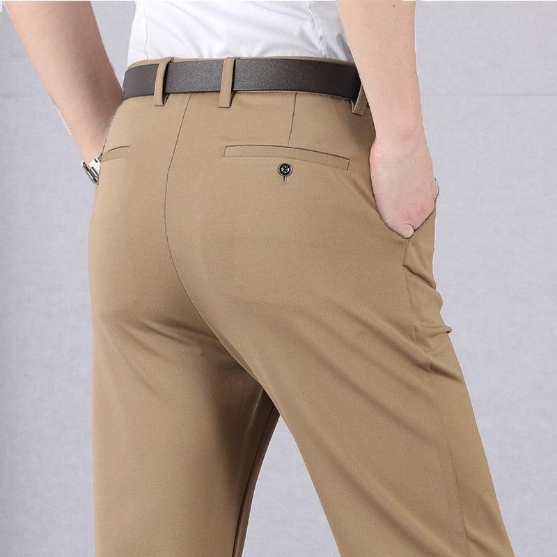 Men's Stretch Trousers Slim Fit & Breathable Cotton Blend