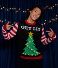 Men's Sweater Light-Up Christmas Tree Batteries Included