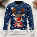 Men's Sweater Reindeer Snowflake Polyester-Cotton