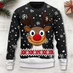 Men's Sweater Reindeer Snowflake Polyester-Cotton