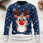 Men's Sweater Reindeer Snowflake Polyester-Cotton
