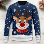 Men's Sweater Reindeer Snowflake Polyester-Cotton
