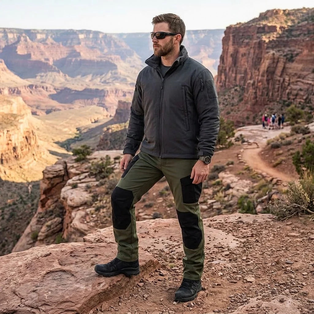 Men’s Tactical Trousers Fleece-Lined Water-Resistant Reinforced Knees
