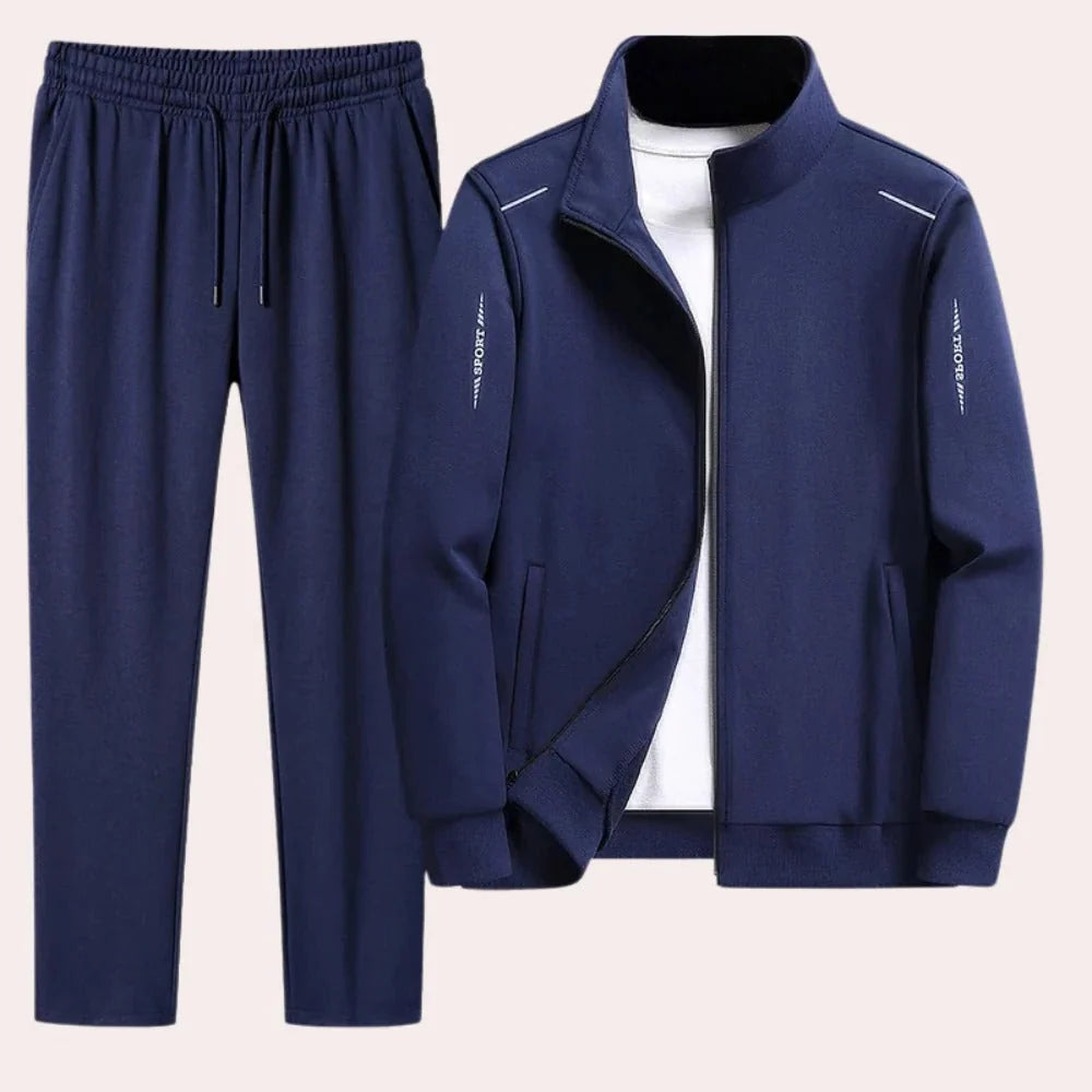 Men's Tracksuit Set Full-Zip Jacket & Elastic Cuffs